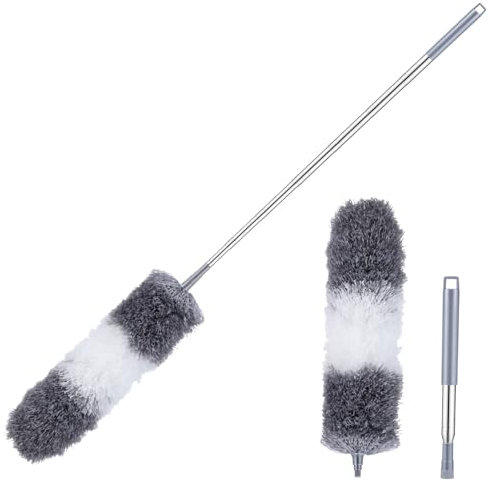 Alipis Dusting Duster Extension Pole Microfiber Duster for High Ceiling Cleaning Flexible Fan Cleaner Dust Cleaner Random Style