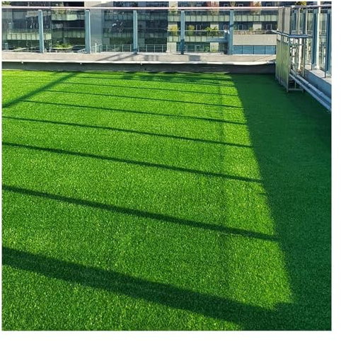 Kunstrasen, Kunstrasen, Kunstrasen für die Terrasse mit Entwässerungslöchern, Kunstrasenmatte für Balkon, Haustierhunde, Rasenteppich für Türöffnungen und Hinterhöfe, 1/2 cm dick (Farbe: Grü
