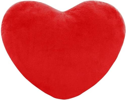JEKAVA Herzkissen Kuschelkissen Rot Plüsch-Kissen in Herzform 60X60cm Plüsch Dekokissen Herzform Plüsch Sofakissen für Kinder, Mädchen, Sofa, Schlafzimmer, Autos, Home Decor (Rot)