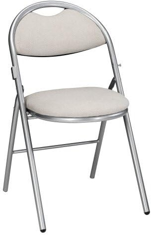 Générique Chaises Pliantes Tissu Non feu Allumette piétement Aluminium - Lot de 2 (Gris)