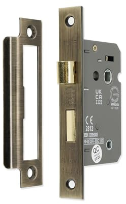Infinity Decor 63mm & 75mm Bathroom Mortice Door Lock for Internal Wooden Doors - Warrington Certified & Security Purpose. (Antique Brass, 63mm)