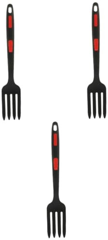 Garneck 3 Piezas tenedor de espagueti tenedor práctico horquilla flexible de ensalada portátil de comida para el hogar de ensalada de cocina gel de sílice Black