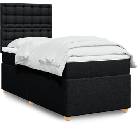 qohoio Boxspringbett mit Matratze Schwarz 80x200 cm Betten Bett Mit Matratze Bett Boxspringbett Schlafzimmer MöBel Stoff - 3291123