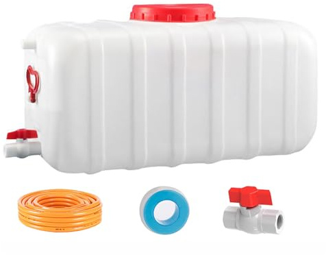MJHETCY Depósitos De Agua Domésticos 25L/35L/50L/80L/110L/200L Tanque De Agua，Torre De Agua Espesada Rectangular De Grado Alimenticio con Grifo para Almacenamiento De Agua Doméstic(Size:25L)