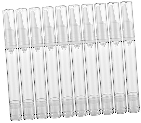 ERINGOGO 10 Stück 15ml Airless Augenserum Flasche Vakuum Kosmetikspender Transparent Kompakt Reise