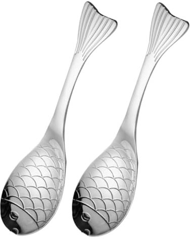 GLEAVI 2piezas Cucharas Inoxidable Forma De Para Porridge y Postres Elegante Diseño Para Mesa