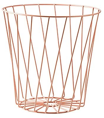 Corbeille à papier en métal rose – Grande poubelle creuse pour bureau et maison – Poubelle en maille de fer pour chambre à coucher et salle de bain – Poubelle élégante pour une élimination facile des