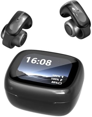 ERAZERL AI Language Translation Earbuds,Bluetooth V6.0 Translator Earbuds 48H Playtime,Support 135 Languages Translator in Real time,Open Ear Clip Headphones with LCD Touchscreen,fit Travel Business