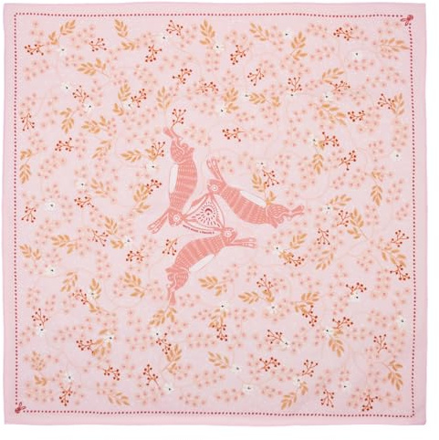 WHTE MOSS Das klassische Drei-Hasen-Bandana, 100 % Baumwolle, extra weiche Baumwolle, für Damen und Herren, Pink, 55.88 cm x 55.88 cm