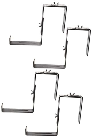 GANAZONO 4pcs Flowerpot Stand for Railing Outdoor Use Suitable for Square Planters Plant Pot Holder Mounting Rail Hanger
