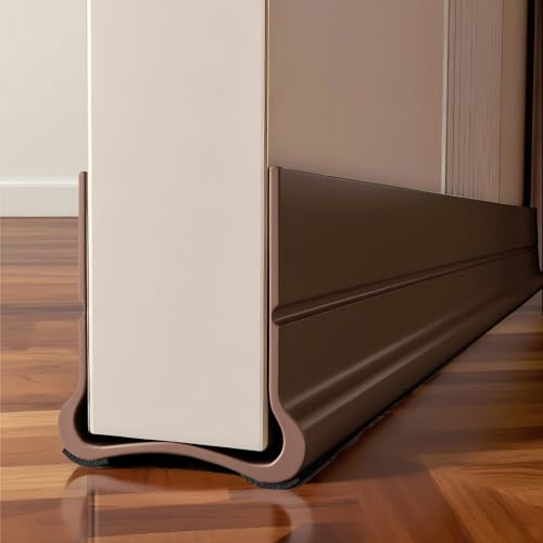 Oppingster 93cm Marron Calfeutrer Bas de Porte, Joint de Porte, Isolation Phonique Porte, pour Portes de 3,5 à 5,5 cm d'épaisseur et Espace Inférieur de 0,3 à 2,6 cm