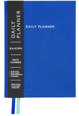 Undatierter Tagesplaner-Notizbuch, To-Do-Listen, Stundenplan, Notizseiten, B6, Ultramarinblau