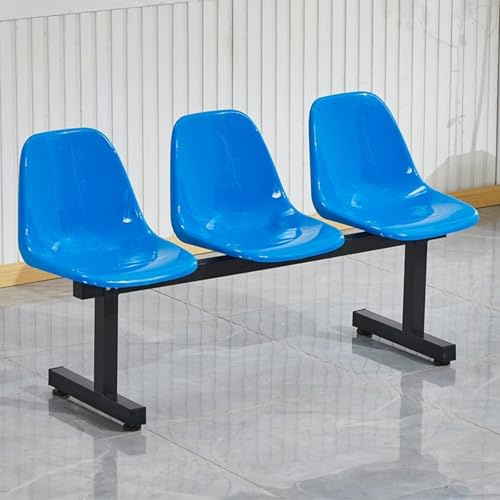 LXRHLIKG 3-Sitzer Wartezimmer Stühle, Kunststoff Besucherstuhl, Sitzbank für Wartezimmer für Kliniken, Flughäfen, Krankenhäuser, Stadien, Banken, Parks und Einkaufszentren(Blue)