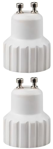 Lot de 2 Adaptateurs Gu10 Vers Gu10, Adaptateur de Douille, Convertisseur de Socket, Convertisseur en Céramique, Accessoire pour Douille d'ampoule, Ampoules LED, Incandescence Ou Fluocompactes