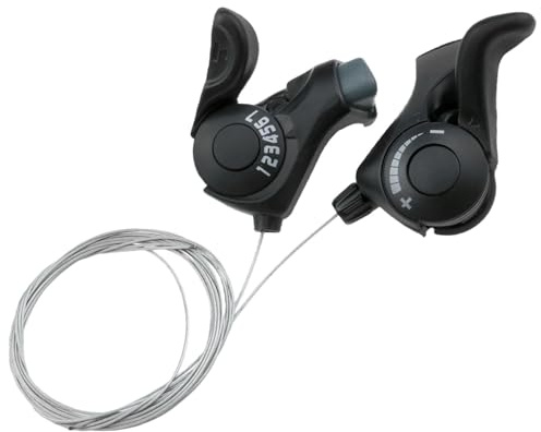 Lovelysp 1pair TX-30 Transmission and kit 3×7 Thumb Shift Lever Bicycle Shifting Accessories Steel Cable Length Approximately 1 Meter / 39.3 inches Suitable for Mountain Road Bikes City Bikes etc.