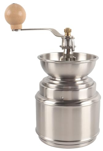 Riven Molinillo de café de acero inoxidable manual con manivela, molinillo de granos portátil para espresso prensa francesa vertido