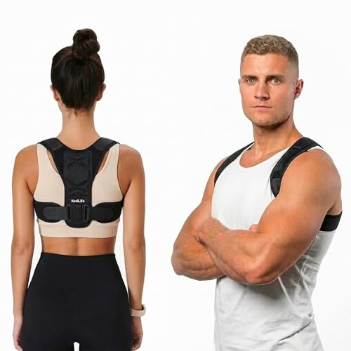 KediLife Correcteur de Posture Homme et Femme - Taille S/M - Redresseur de Dos Réglable - Maintien du Dos, du Cou et des Épaules - Correcteur de Posture Confortable et Respirant pour Dos Droit