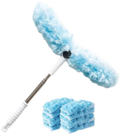 Lång Dammvippa för Högt i Med förlängningsskaft mikrofiber | Långt Handtag Dammvippa Rengöringsverktyg För Väggar Persienner Luftkonditioneringsventiler Lampor Och