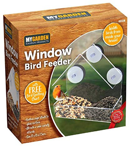 My Garden Window Bird Feeder Clear Perspex Hanging Bird Feeder With Suction Cup