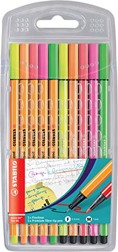 Stabilo Fineliner & Filzstifte Point 88 + Pen 68-10er Pack - Neonfarben (4 Packungen)