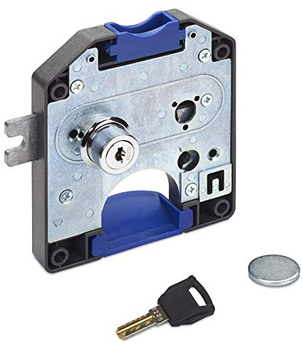 SOTECH Münzschloss 110 x 125 x 18 mm links schließend für 1 € Münzen | Pfandschloss Münzpfandschloss Spindschloss