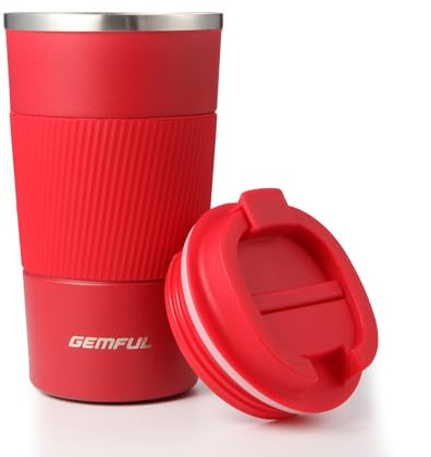 GEMFUL 510ml Taza de Café para Llevar sin BPA | Aislamiento de Doble Pared Termico para café y té