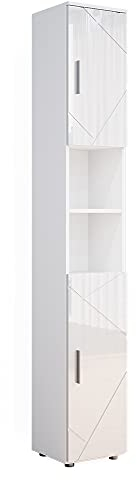 Vicco Mobile bagno alto Irma, Bianco lucido, 30 x 192 cm