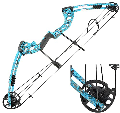 ZSHJGJR 36 Zoll Compoundbogen 24-29'' Zuglänge 30-55 lbs Zuggewicht Einstellbar Compound Bögen Set 310 FPS Jagdbogen Sportbogen Erwachsene Bogenschießen mit Jagdzubehör für Rechtshänder (Blau)