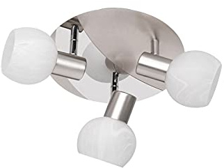Rondell 3-flammiger Deckenstrahler mit Glasschirmen weiß Ø 22cm