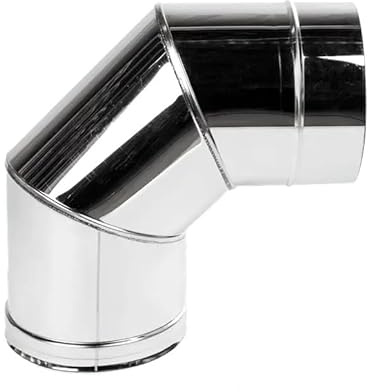 Stainless Steel 90 Degree Elbow Chimney Liner Bend 90 Degree - Multi Flue Stove Pipe. (120mm), Silver