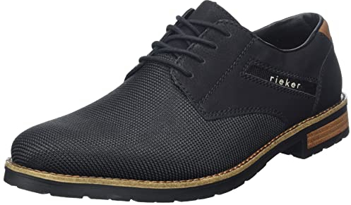 Rieker herr 14614 halvskor med snörning, svart, 44 EU
