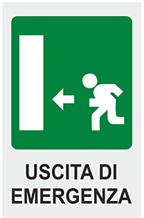NEW CARTELLO SEGNALETICO - USCITA D'EMERGENZA mod.3 - Adesivo Extra Resistente, Pannello in Forex, Pannello In Alluminio (Pannello in Alluminio 20x31)