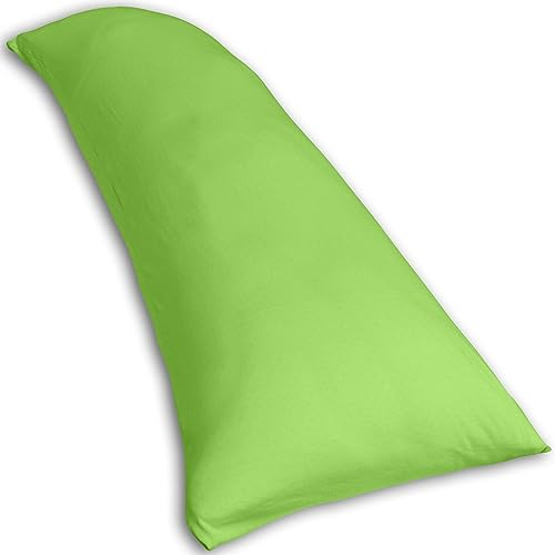 Traumreiter Seitenschläferkissen mit Bezug Baumwolle Apfel Grün, orthopädisches Memory Foam Kissen Visco XL extra breit 140x50 langes Lagerungskissen Seitenschläfer Erwachsene Side Sleeper Pillow