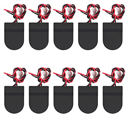 AEDIKO Lot de 10 supports de piles CR2032, 1 support de piles CR2032 avec interrupteur marche/arrêt