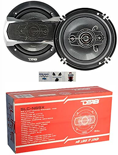 2 DS18 SLC-N65X koaxial 4-Wege 16,5 cm 165 mm 6,5 Zoll 50 Watt RMS 200 Watt max 4 Ohm 84,9 db Gummiaufhängung, pro Paar + 3 kostenlose Aufkleber