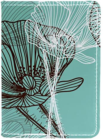 Reisepasshülle für Damen und Herren, Reisepasshülle, Reisepasshülle, Reisedokumente, Organizer, Handzeichnung, großes Blütenblatt-Muster, Mehrfarbig, 10x14cm/4x5.5 in