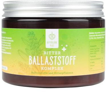 BitterLiebe Ballaststoff Pulver - Mix aus Flohsamenschalen, Inulin (Präbiotika), Leinsamen & Apfelfaser - hochdosierter Multi Ballaststoff Komplex für eine normale VERDAUUNG & DARMBALANCE*