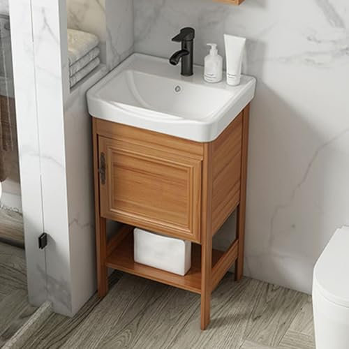 Lavatoio ceramica con mobile,lavatoio lavanderia ceramica,lavandino,lavabo di utilità,Con rubinetti neri,tubi dell'acqua e altri accessori,adatti per bagni,servizi igienici,lavandini ( Color : Style 1