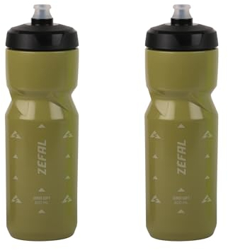 ZEFAL Pack Sense Soft 80 Bidon Velo et VTT- Lot de Deux Gourdes Sport Souples et Inodores - Bidon Eau Sans BPA - Tetine Silicone - Vert Olive, 2 x 800 ml