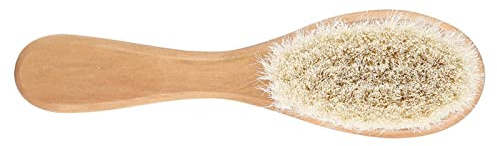 Baby Brush Baby Hair Brush Soft Goat Hair Baby Infant Head Massage Grooming Comb with Wooden Handle