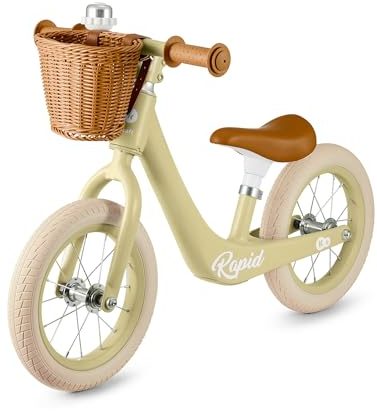 Kinderkraft RAPID2 Laufrad aus Metall, Fahrrad ohne Pedal, Fahrrad, Verstellbarer Sitz, Retro-Stil, für Kinder von 2 Jahren bis 35 kg