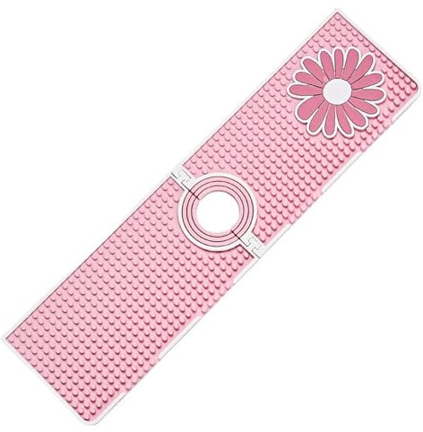 Odot Tappetino per Rubinetto Cucina Bagno in Silicone Fiori Tappetino per Lavello Paraspruzzi Lavello Cucina Ad Asciugatura Rapida Tappetino Multiuso per Lavello e Proteggi Lavandino (Rosa,38x10cm)