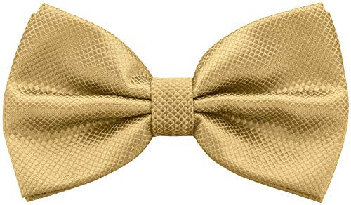 BomGuard Kinder Fliege kleinkariert Kleinkind einfarbig,gold