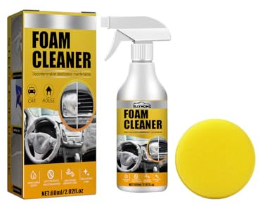 pistro Spray limpiador de espuma multiusos para interiores de automóviles, tapicería, asientos, faros delanteros y exteriores, limpiador de espuma maestro para eliminar manchas, salpicadero y limpieza