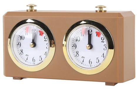 Retro -Analog -Schachkakt -Timer, Professionelle Mechanische Schachuhr mit Großen Zifferblättern, Leicht zu Lesen, Mechanischer Schachtimer für Schachbrett International Chess