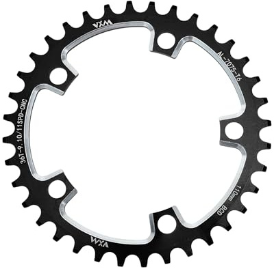 QUARKZMAN Plato Narrow Wide para Bicicleta De Carretera De Velocidad para BCD 110 Plato De Bicicleta 151.86mm/5.98 Negro Aleación De Aluminio CNC 1 Pc