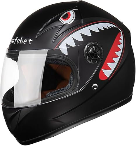 Casque De Moto Intégral Pour Enfants, Casque Homologué ECE Avec Pare-Soleil Et Foulard Amovible, Scooter Pour Garçons Et Filles De 3 À 14 Ans C,48-55CM
