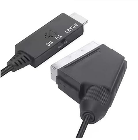 FCJPYRAPS Convertitore da SCART a HDMI - Cavo Adattatore Audio Video 720P/1080P for HDTV/Dvd, Linea di conversione del Display da Ingresso SCART a Uscita HDMI