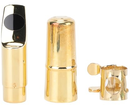 CHICIRIS Boquilla de Saxofón Soprano, Construcción de Latón, Claridad de Sonido Brillante, Diseño de 5 Orificios para Músicos y Entusiastas