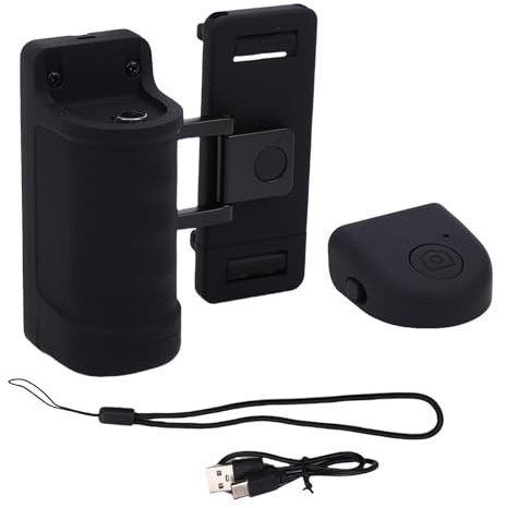 UPALDHOU Agarre para Cámara de Teléfono, Abrazadera para Teléfono, Mango para Selfies con Botón de Obturador Inalámbrico Remoto para Viajes Al Aire